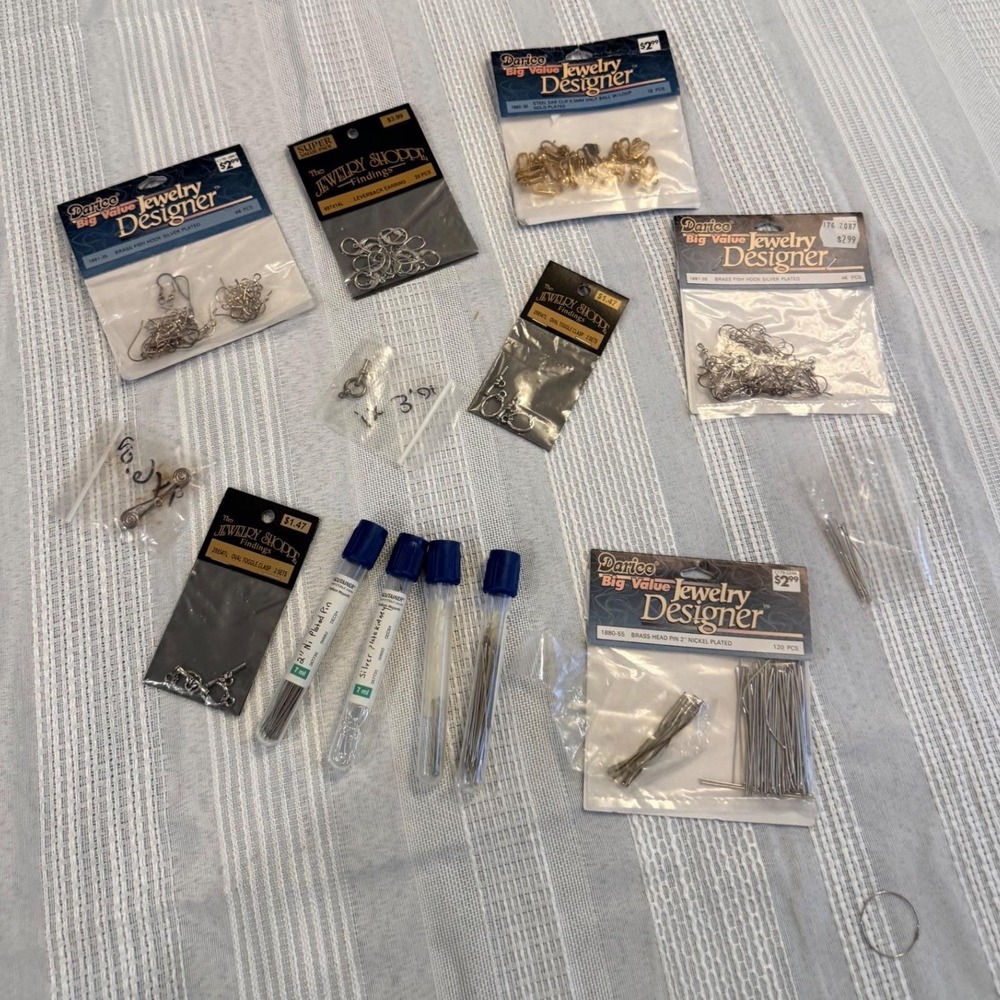 Darice Jewelry Shoppe Findings Lot Earring Hooks Head Pins Toggle Clasps Mixed